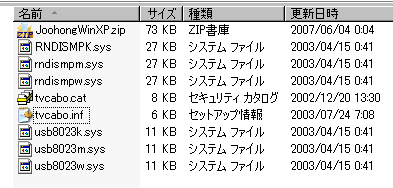 DOCSIS 1.1 Cable Modem用のドライバ